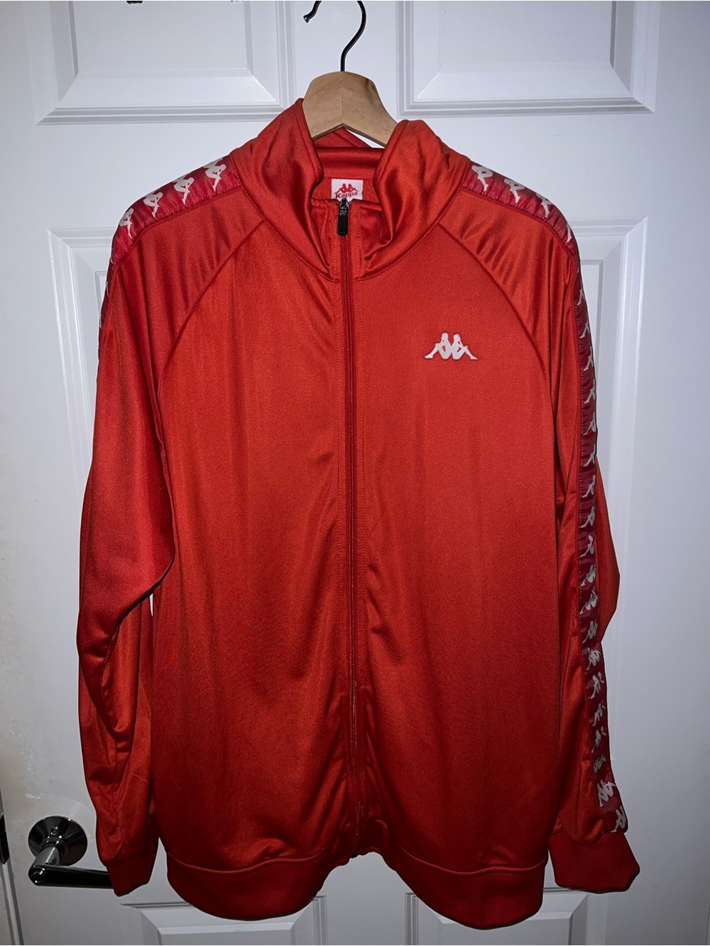 Kappa Red Men's Track Jacket with White Logo